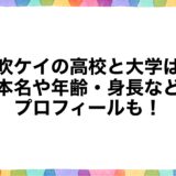風吹ケイの高校と大学は？本名や年齢・身長などプロフィールも！